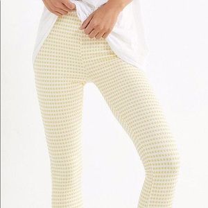 Yellow checkered kick flare pants urban outfitters